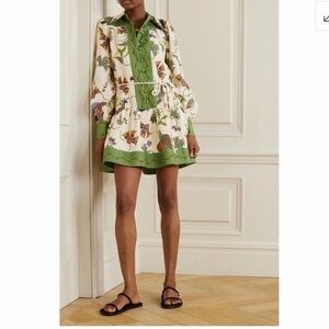 Alemais Birdie Printed Linen Mini Shirt Dress
Size US 8 | Excellent Condition